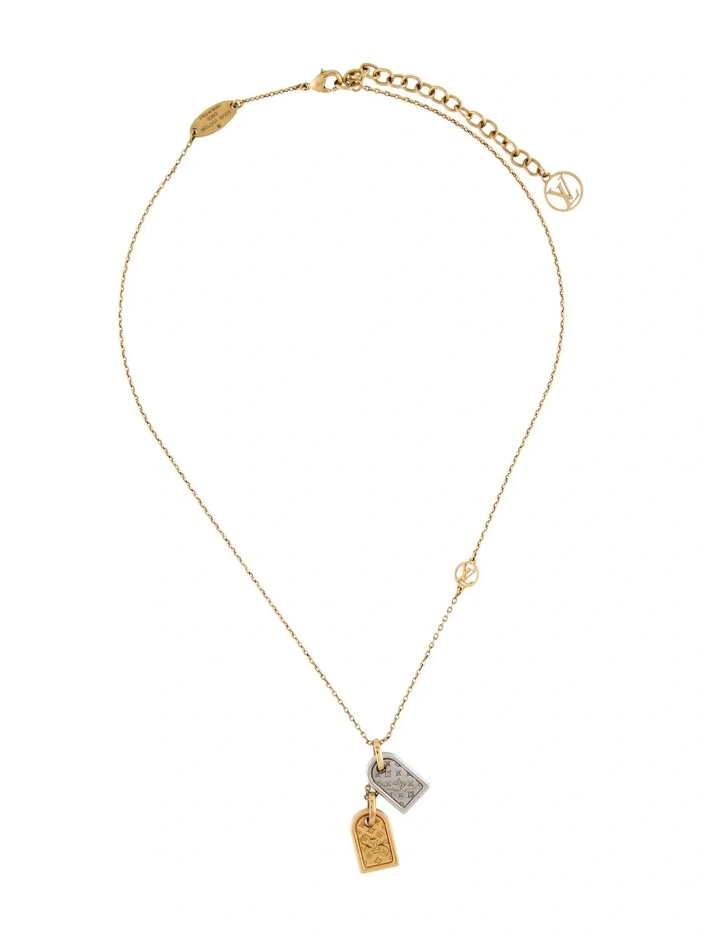Louis Vuitton Two-Tone Nanogram Necklace-EXCELLENT CONDITION